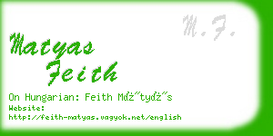 matyas feith business card